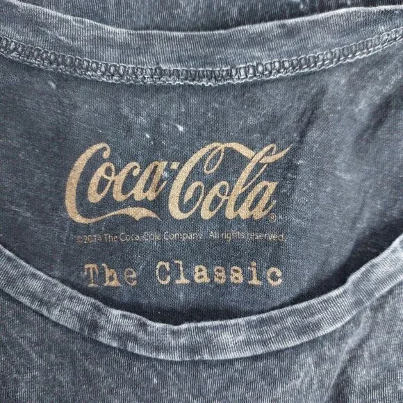 Coca Cola Womens Tank Top Small The Classic Grey Distressed Holes Party Favorite - Picture 11 of 12